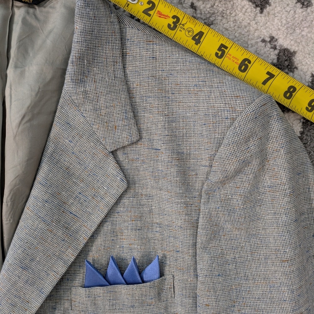 Vintage Palm Beach Blazer Mens Check 48R Tweed Sport Coat 60s-70s - Picture 10 of 12